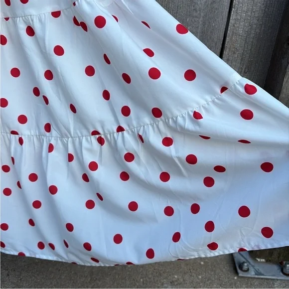 NWT Eloquii Tiered Polka Dot Dress White
Red Size 22 - Picture 8 of 13